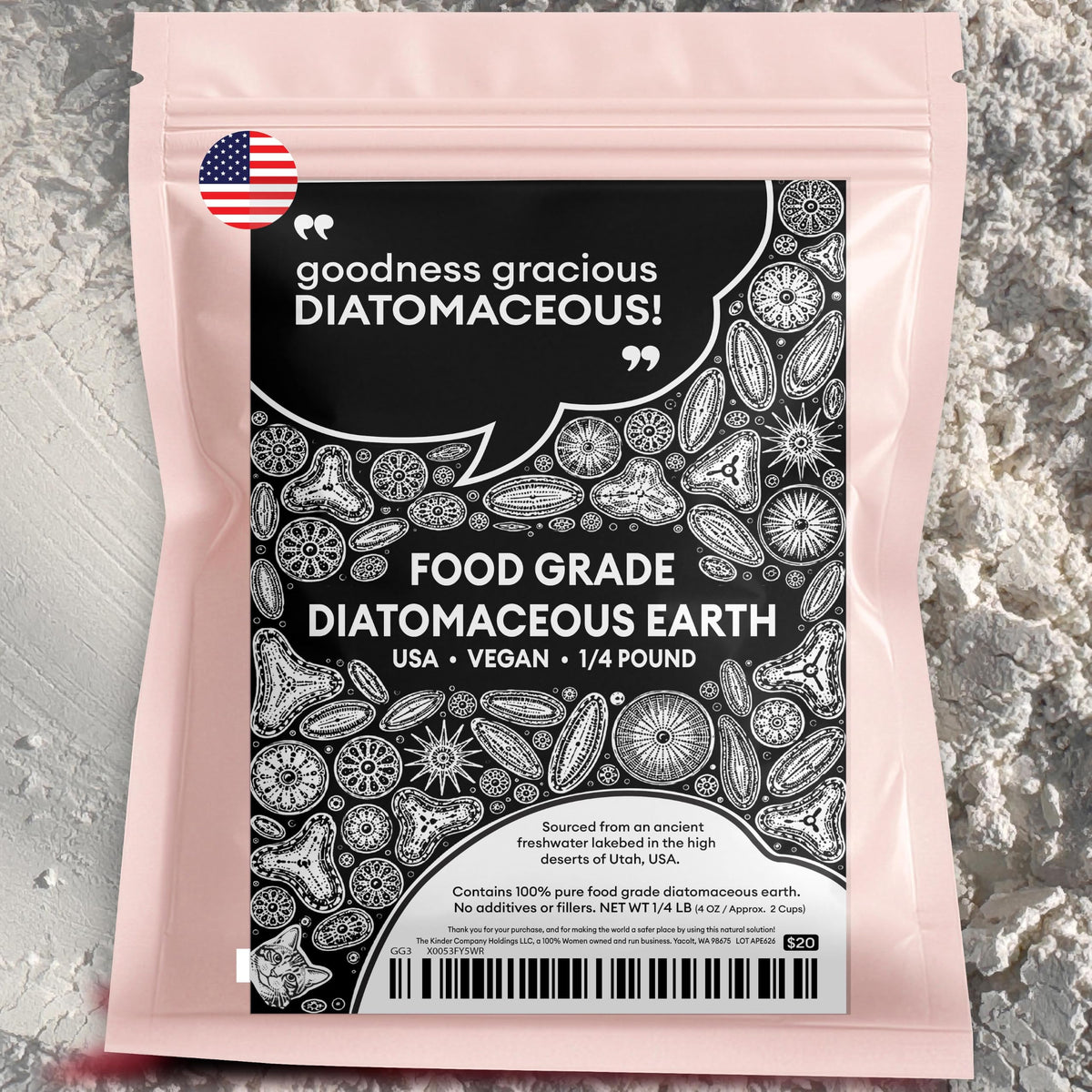 Food Grade Diatomaceous Earth Powder 1 Pint Q7726