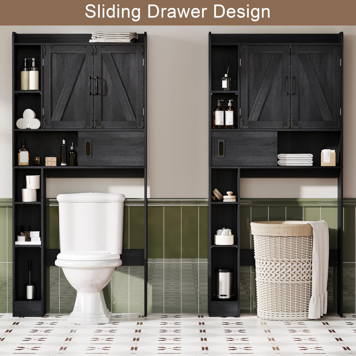 Over The Toilet Storage Cabinet with Sliding Door I2532