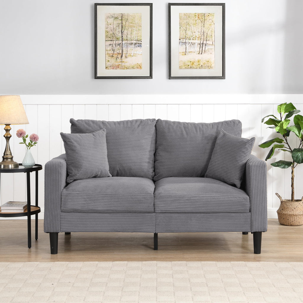 Light Gray Upholstered Loveseat Sofa N585002
