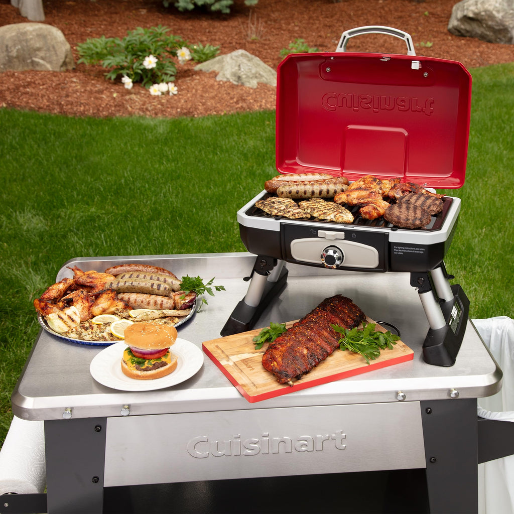 Portable Tabletop Propane Gas Grill & Refillable 1LB Propane Cylinder Tank F150
