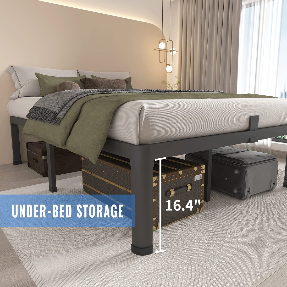 18 Inch Twin XL Bed Frames with Round Corner Leg I736