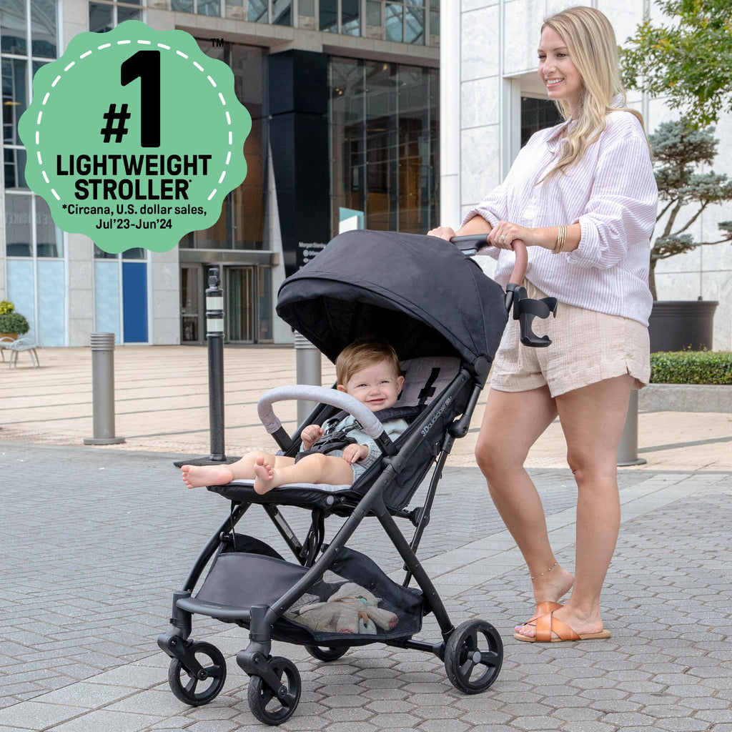 Compact Fold Stroller with Oversized Canopy and Extra-Large Storage, Gray F7321